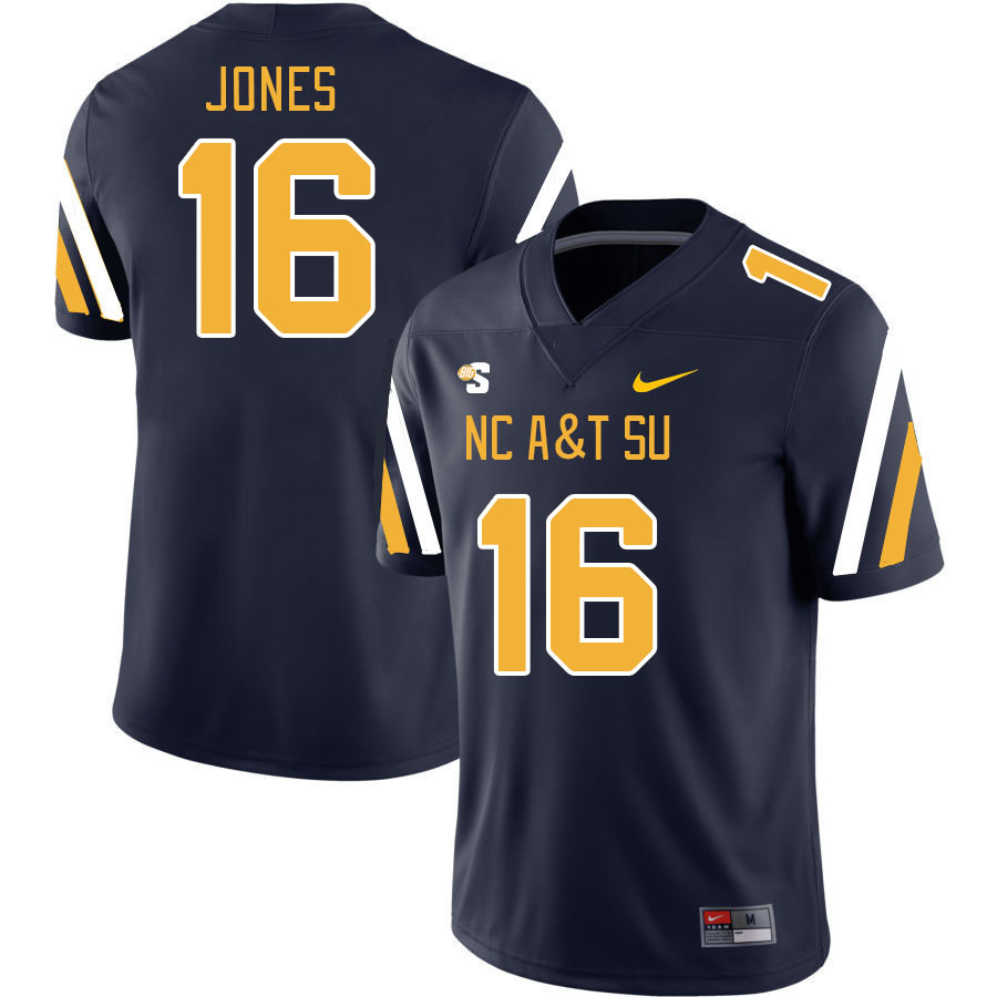 Men-Youth #16 Amonte Jones North Carolina A&T Aggies 2023 College Football Jerseys Stitched-Blue